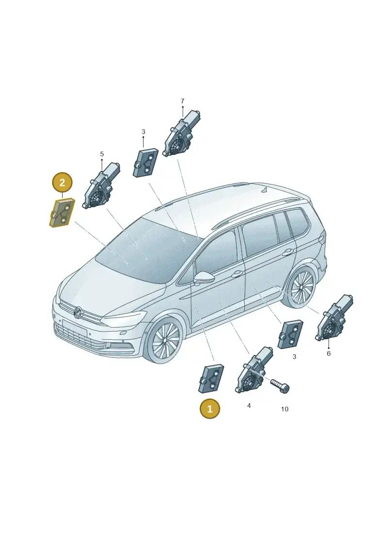 5Q0959593M — Volkswagen Touran (2015-2025) diagram 869959100, position 1+2
