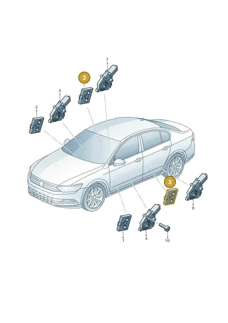5Q0959595E — Volkswagen Passat saloon (2014-2024) diagram 793959100, position 3