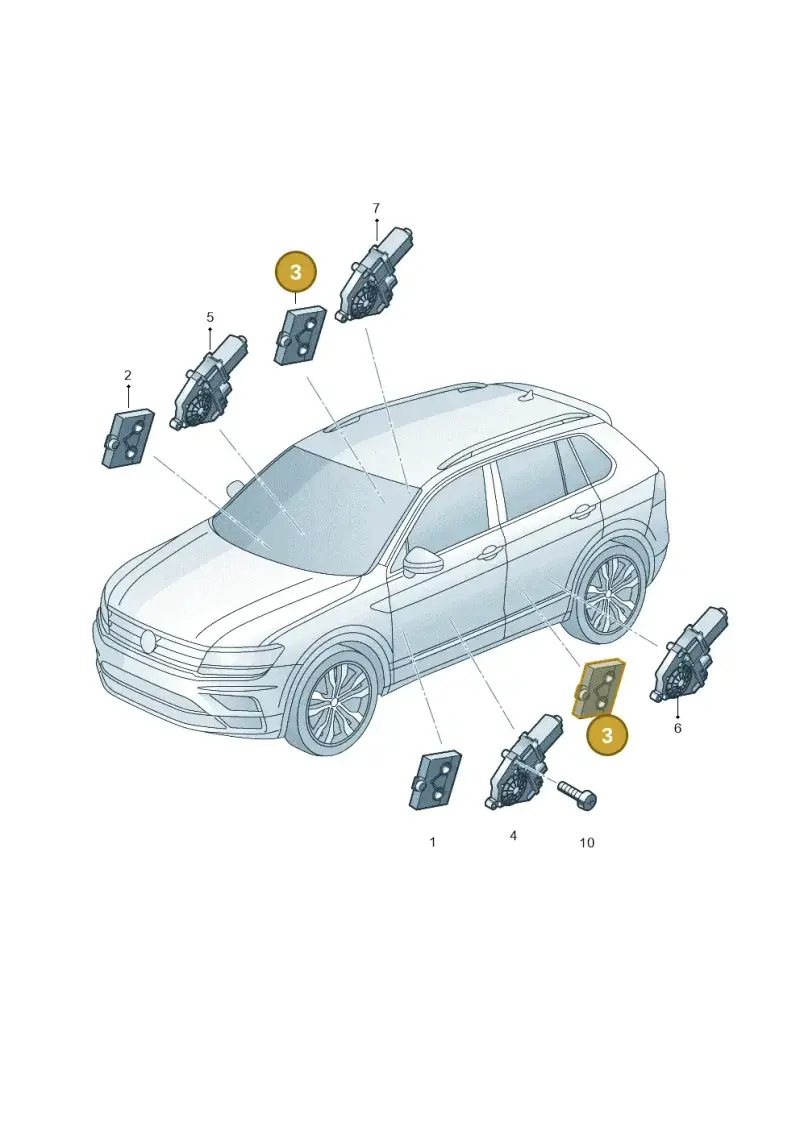 5Q0959595E — Volkswagen Tiguan 2.0 4Motion (2016-2024) diagram 884959100, position 3