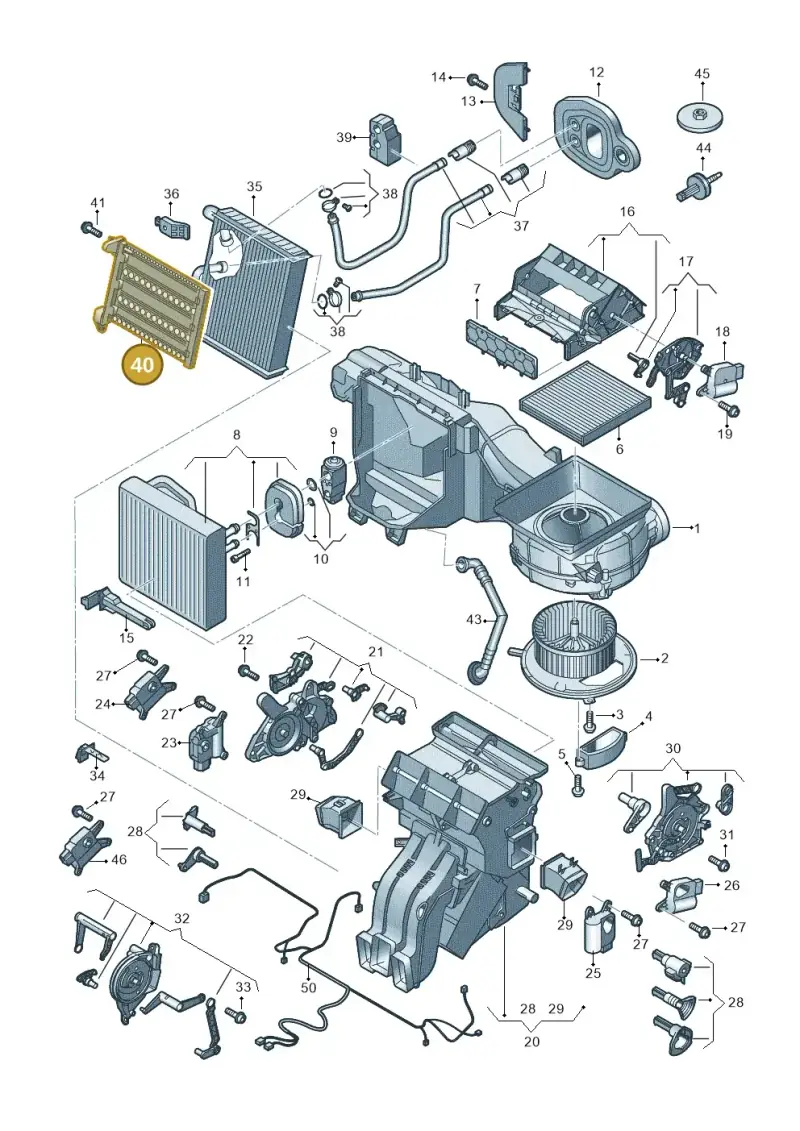 5Q0963235E — Volkswagen Golf 2.0 BlueMotion (2019-2024) diagram 793820220, position 40