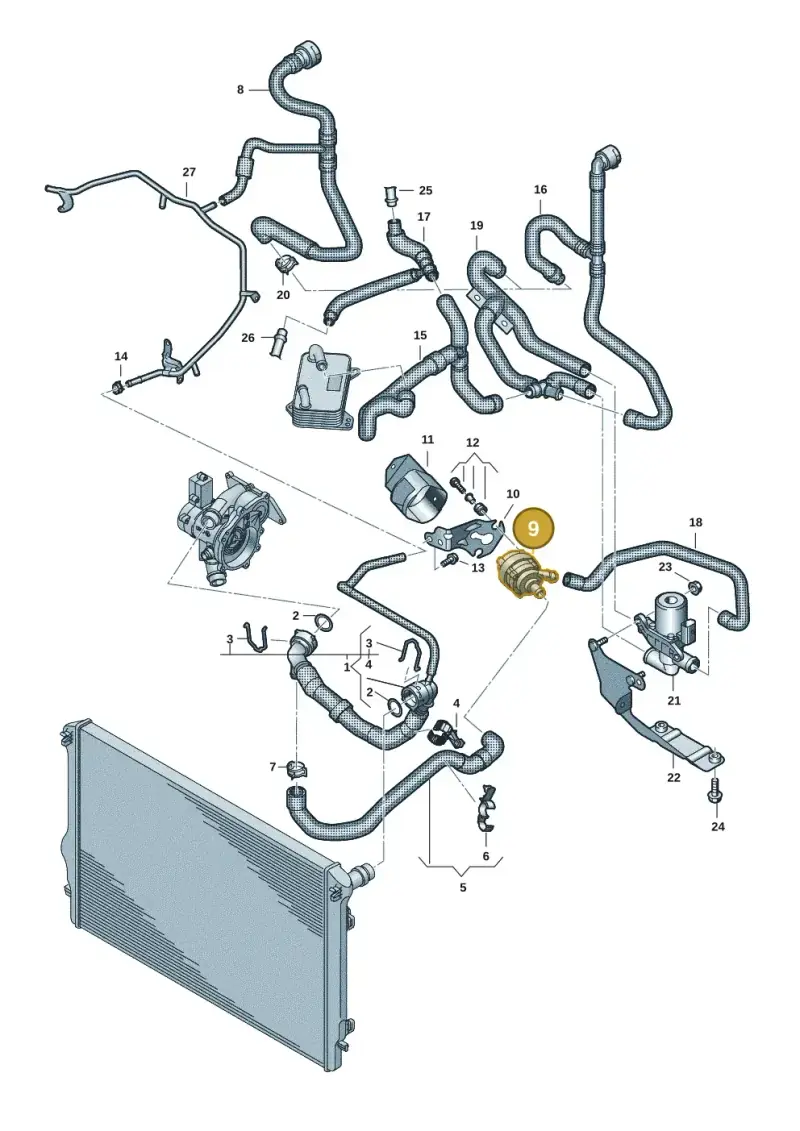 5Q0965561B — Volkswagen Multivan (2021-) diagram 7t0121420, position 9