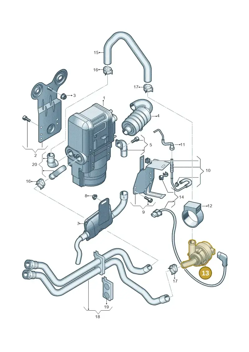 5Q0965561E — Volkswagen Passat estate (2023-) diagram 3j0819700, position 13