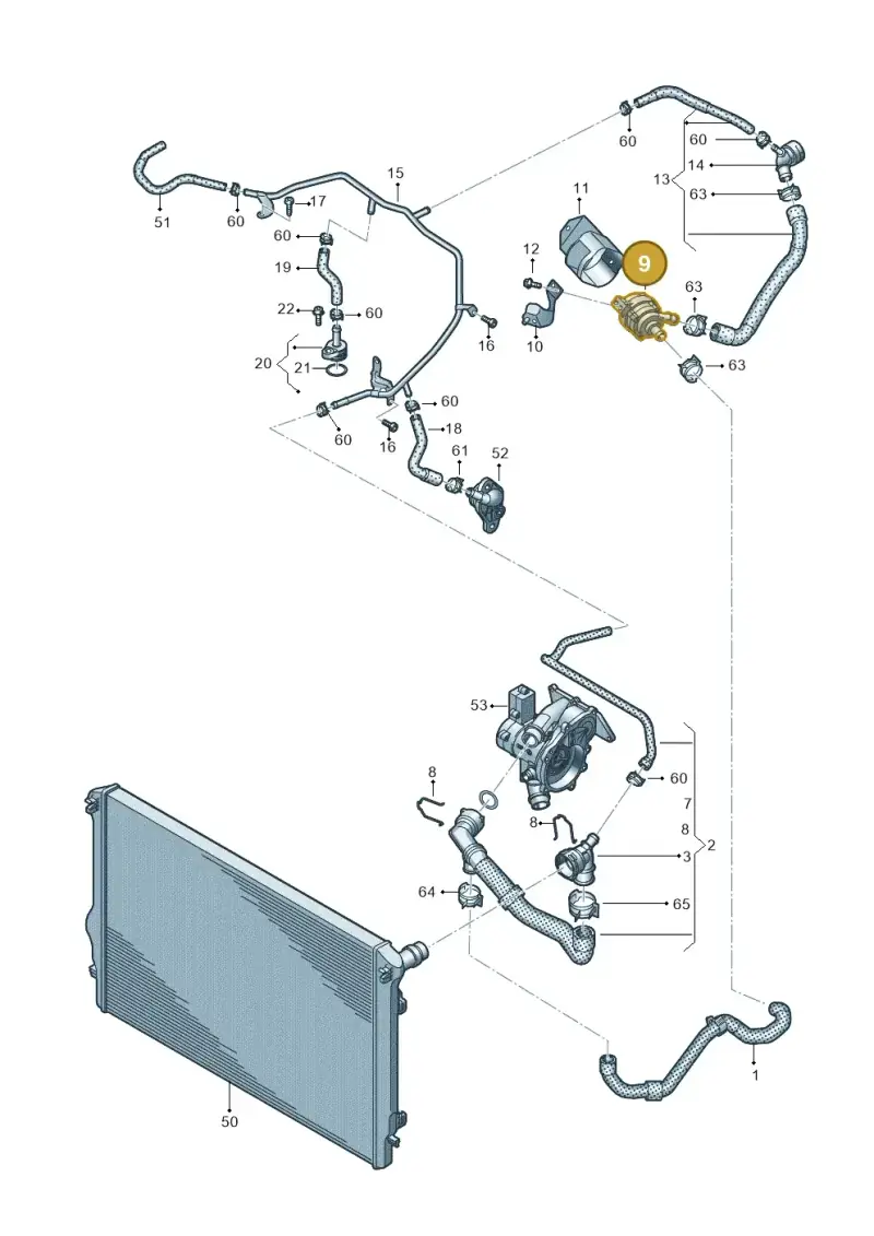 5Q0965567B — Volkswagen Arteon (2017-2023) diagram 828121441, position 9