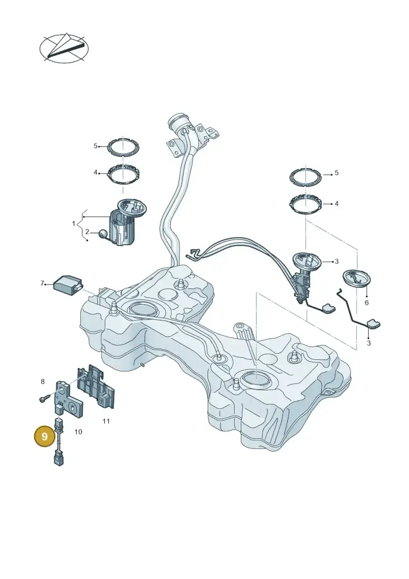 5Q0971106 — Volkswagen Golf Estate (2013-2017) diagram 746919350, position 9