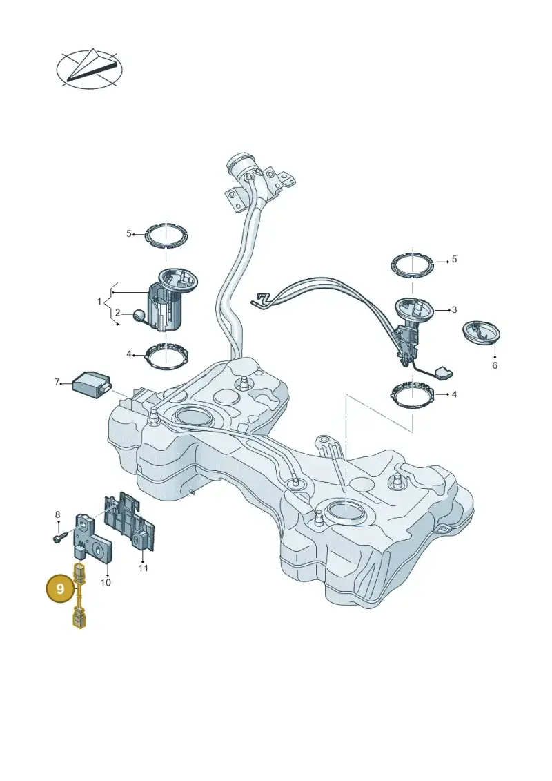 5Q0971106 — Volkswagen Golf 2.0 (2016-2020) diagram 827919350, position 9