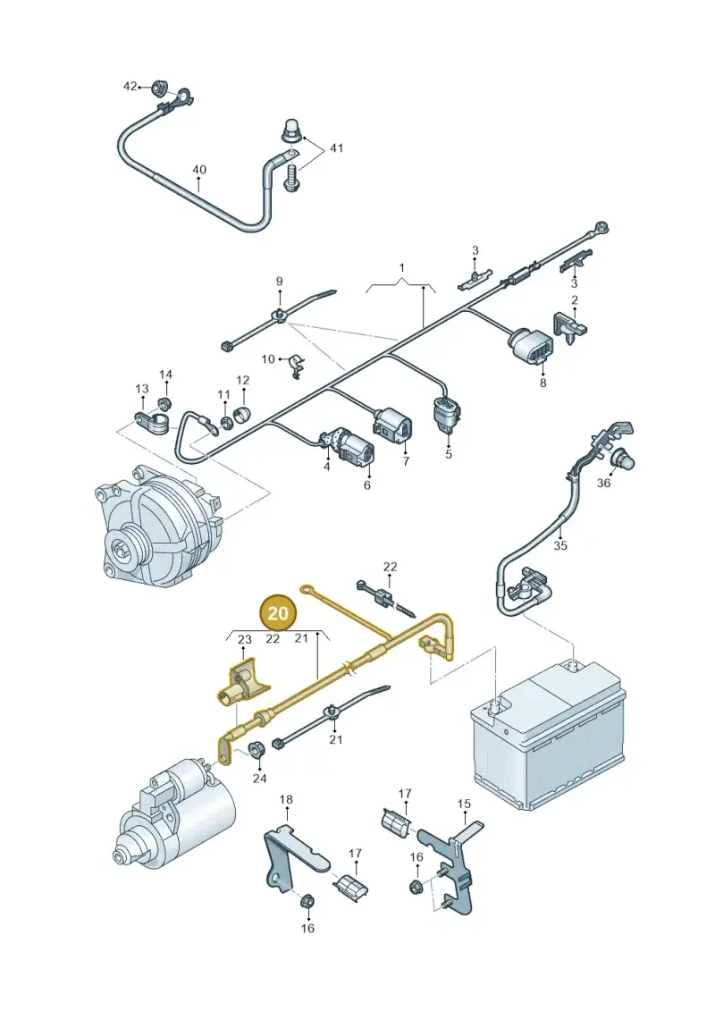 5Q0971228AE — Volkswagen T-Roc convertible 1.5 (2019-2024) diagram 813971010, position 20