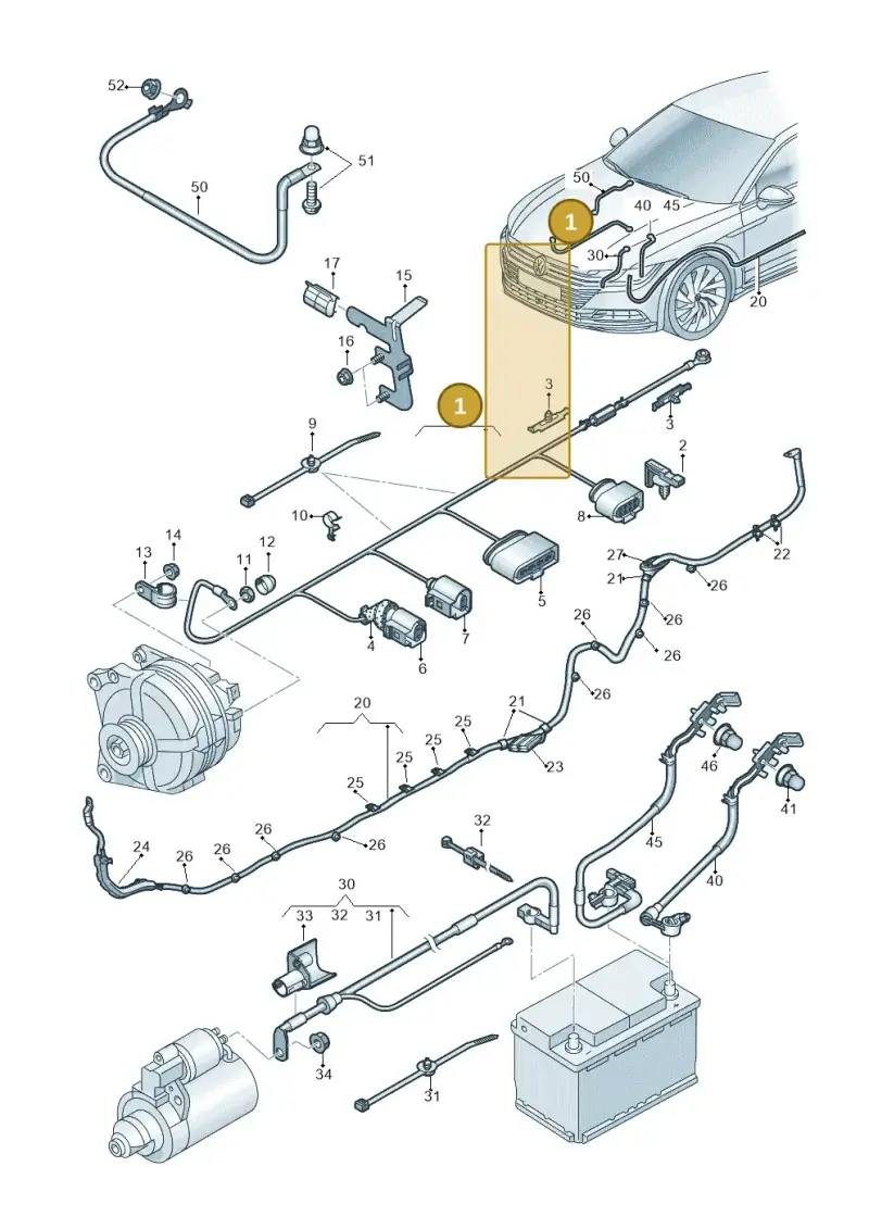 5Q0971230LP — Volkswagen Arteon (2017-2023) diagram 828971650, position 1