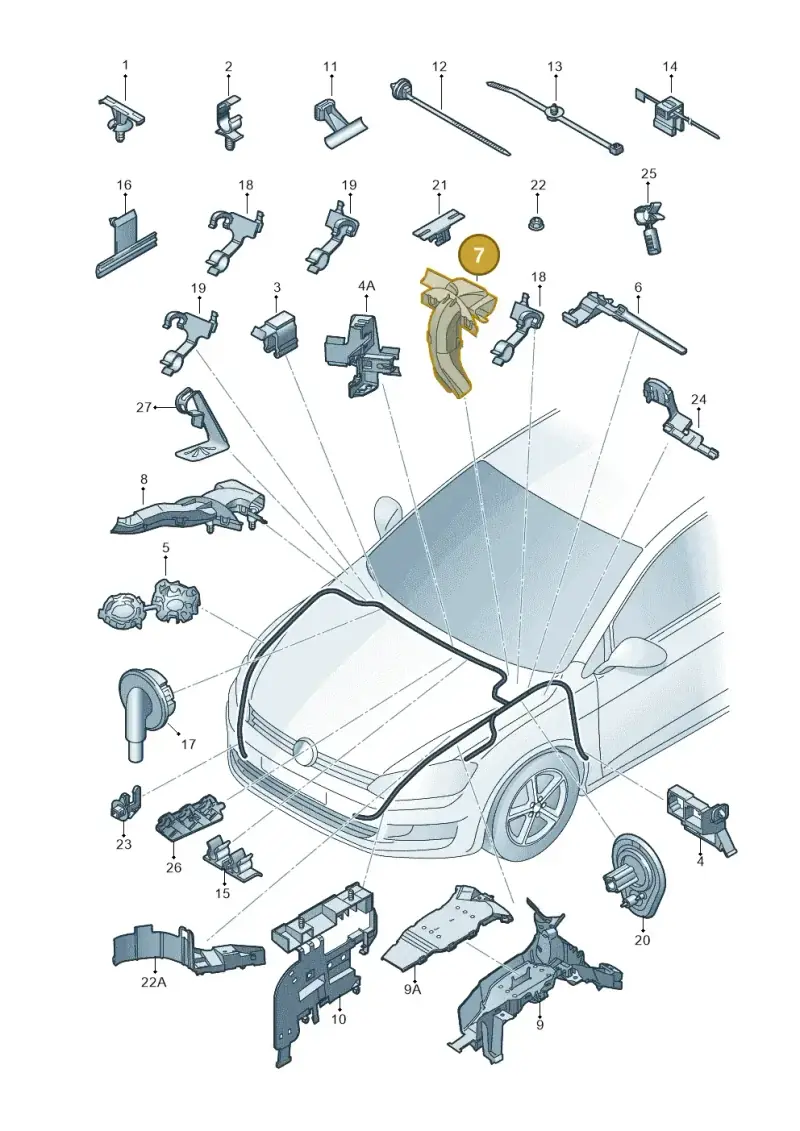 5Q0971445C — Volkswagen Golf 2.0 (2016-2020) diagram 746971870, position 7