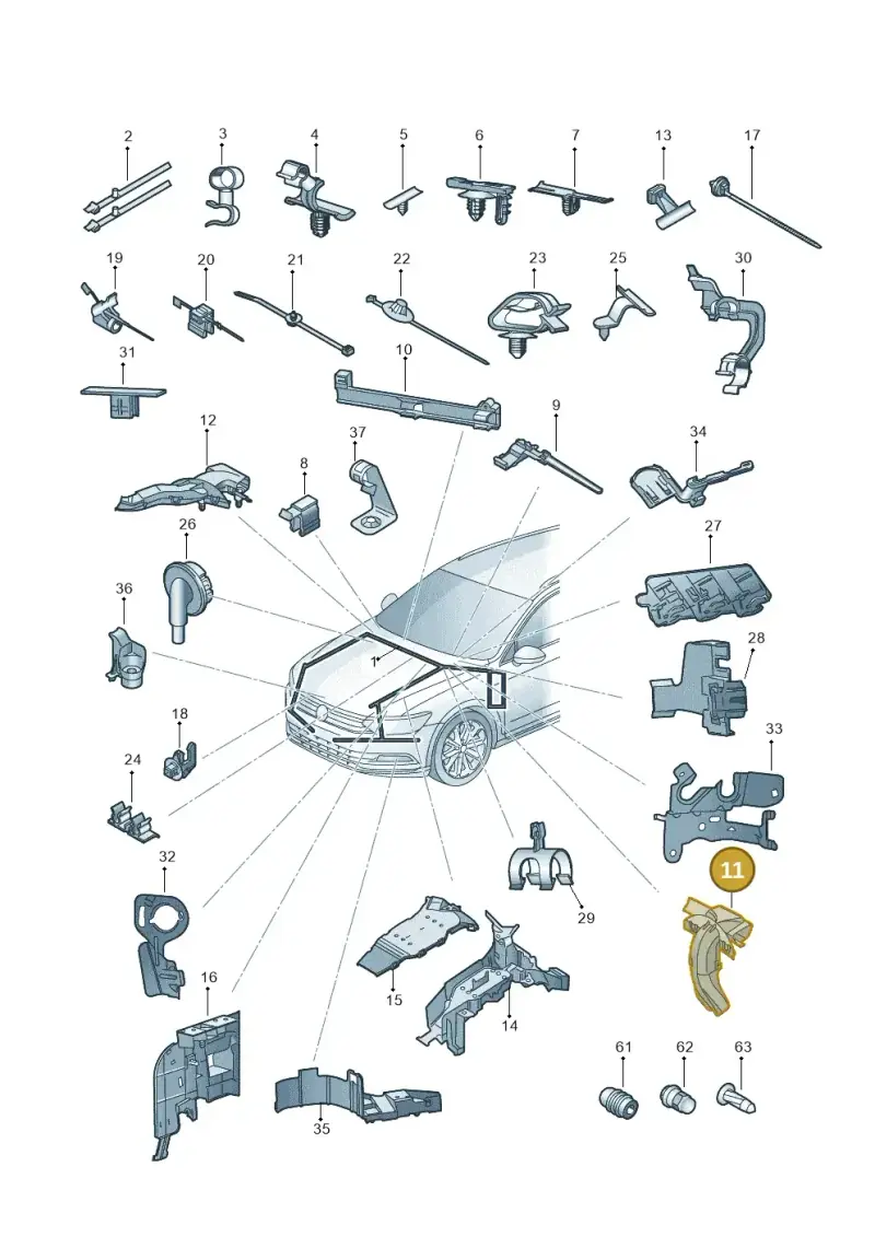 5Q0971445C — Volkswagen Passat saloon (2014-2024) diagram 793971820, position 11