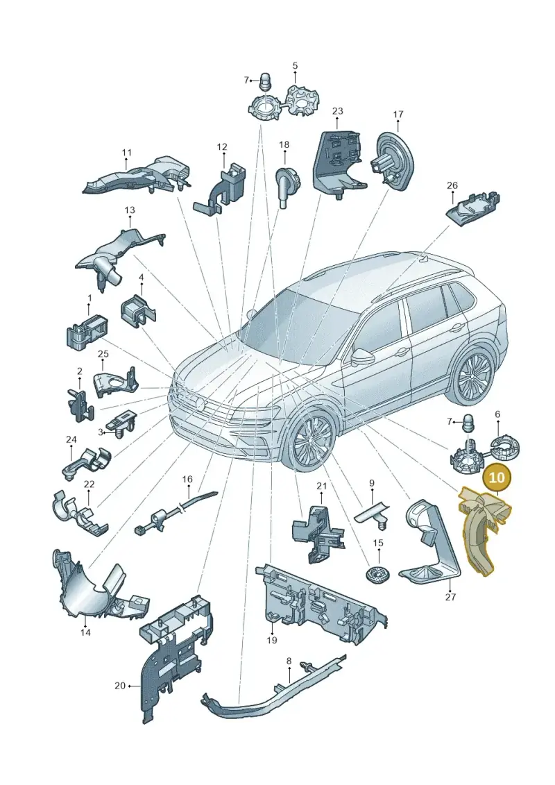 5Q0971445C — Volkswagen Tiguan 2.0 4Motion (2017-2024) diagram 884971790, position 10