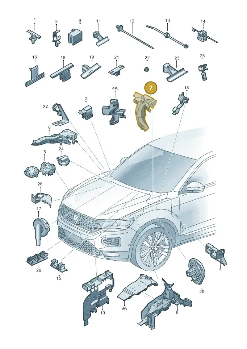 5Q0971445C — Volkswagen T-Roc convertible 1.5 (2019-2024) diagram 813971790, position 7