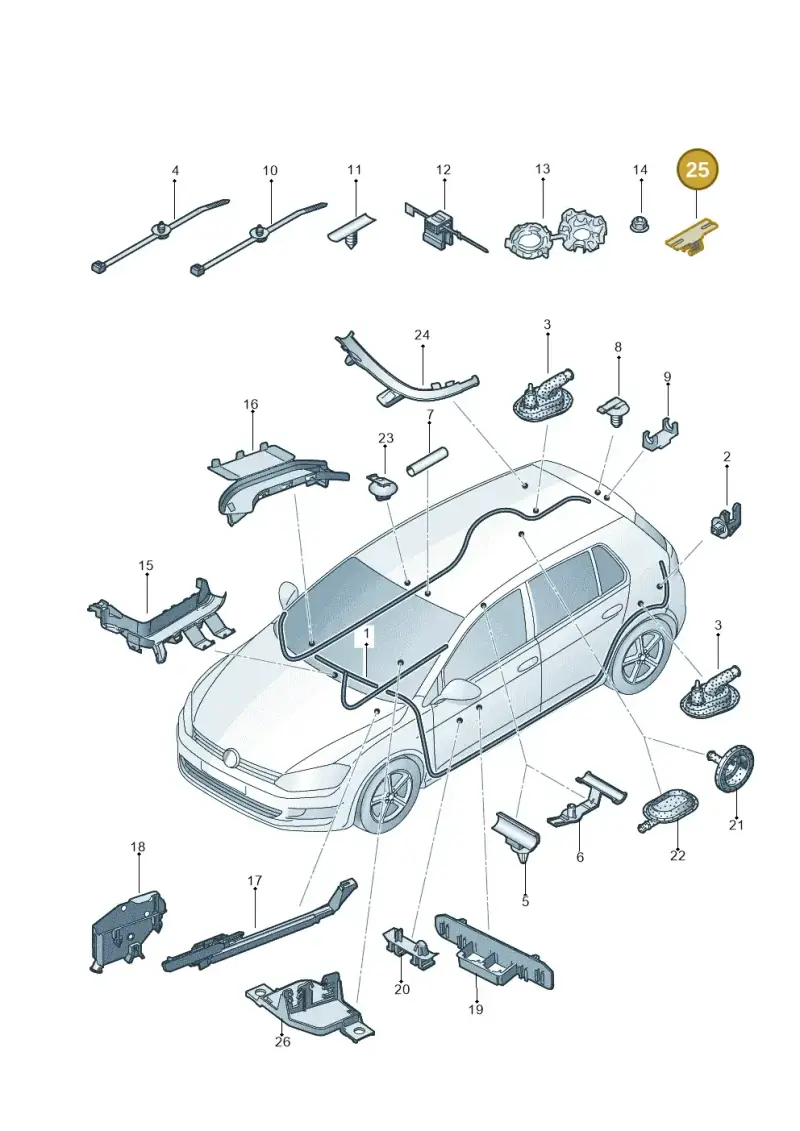 5Q0971592A — Volkswagen Tiguan (2016-2023) diagram 746971800, position 25