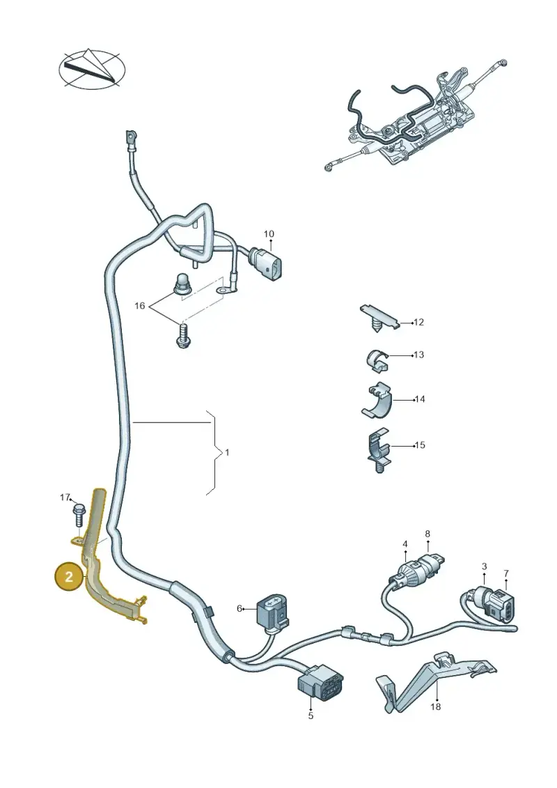 5Q0971615J — Volkswagen T-Roc convertible 1.5 (2019-2024) diagram 863971700, position 2