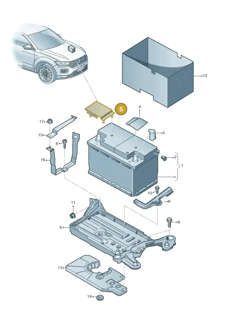 5Q0971813 — Volkswagen T-Roc BlueMotion (2017-2024) diagram 813915000, position 5