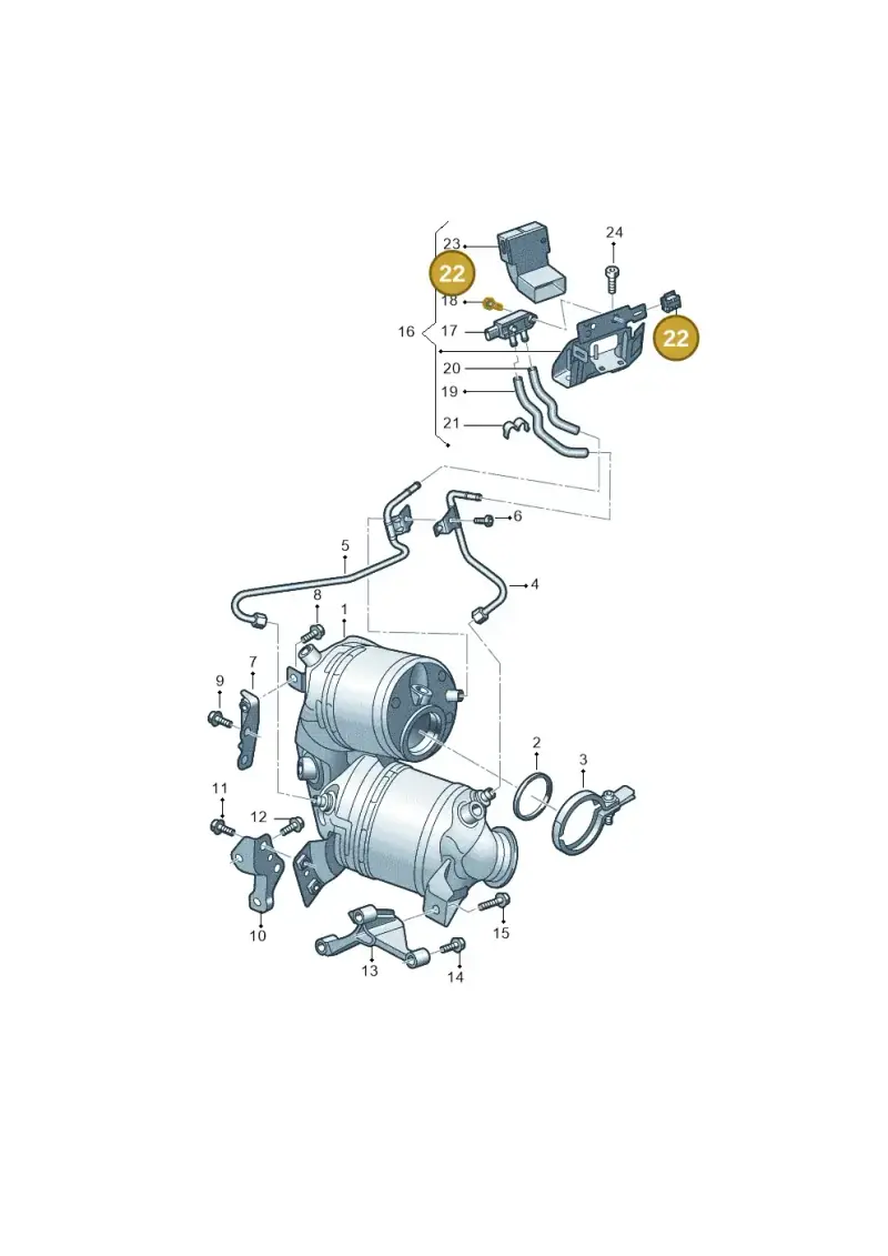 5Q0971842 — Volkswagen Passat estate (2023-) diagram 2f0253110, position 22