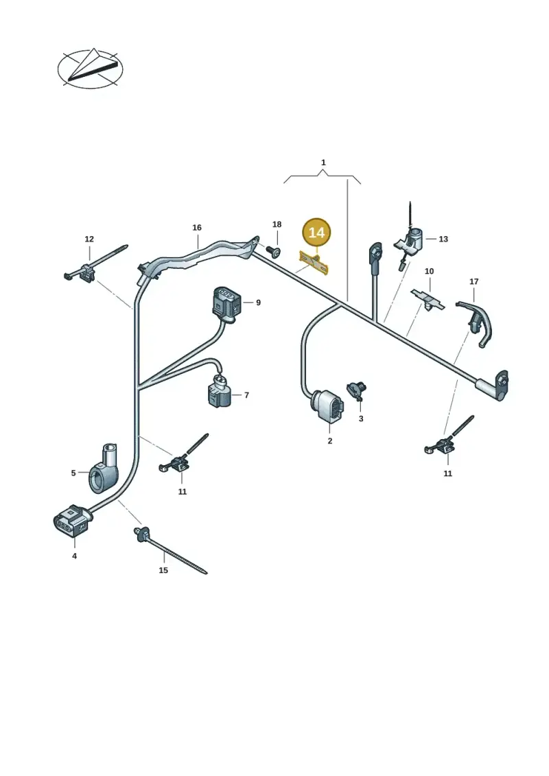 5Q0971843 — Volkswagen Golf 2.0 BlueMotion (2019-2024) diagram 5h0971070, position 14