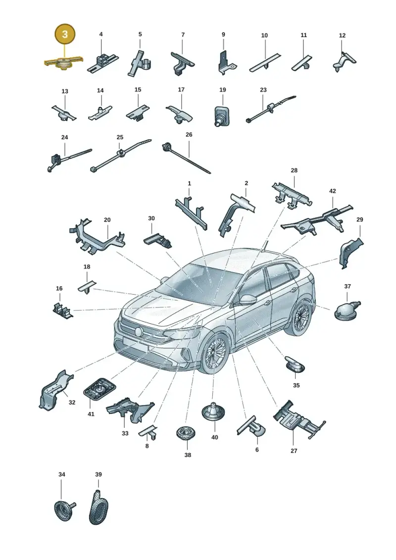 5Q0971848A — Volkswagen Taigo (2021-2024) diagram 2f0971083, position 3