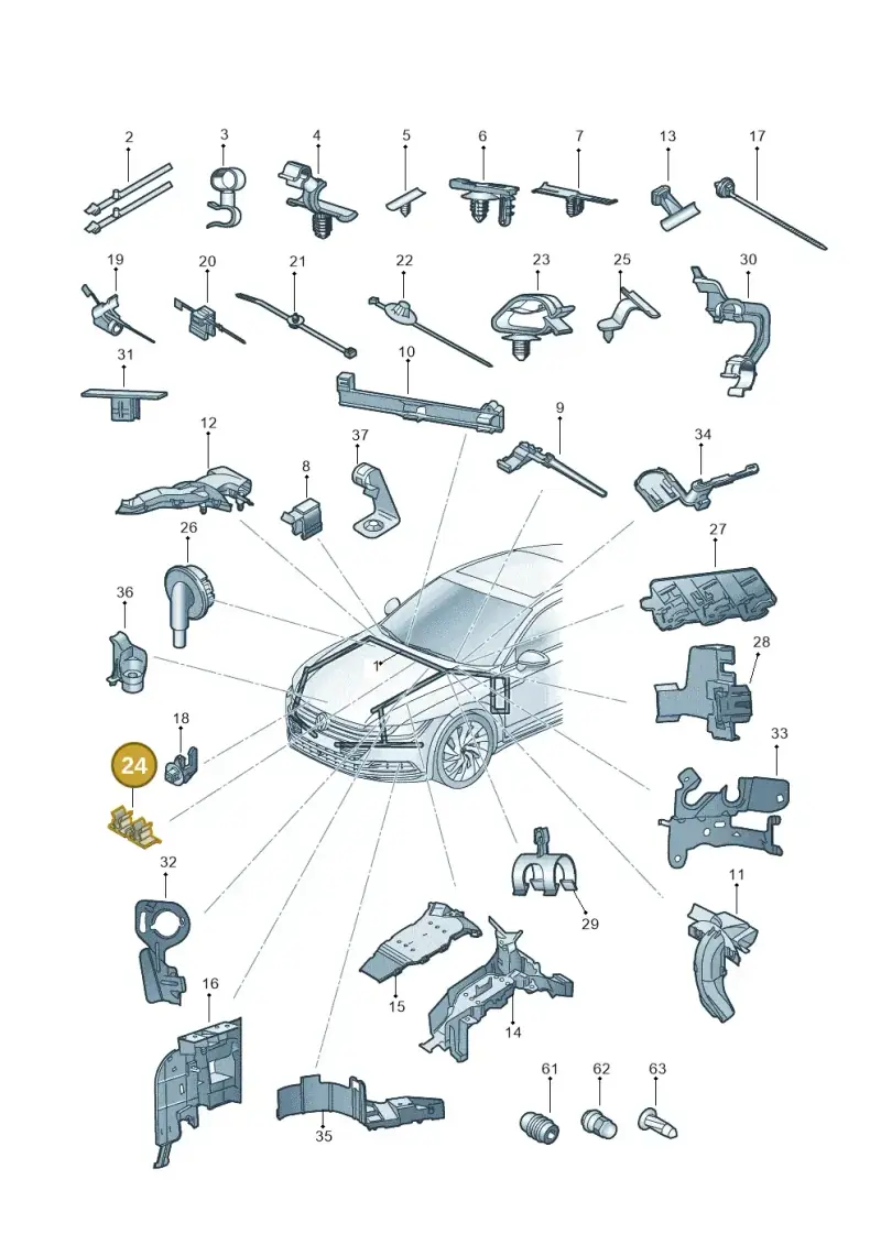 5Q0971848B — Volkswagen Arteon (2017-2023) diagram 828971820, position 24