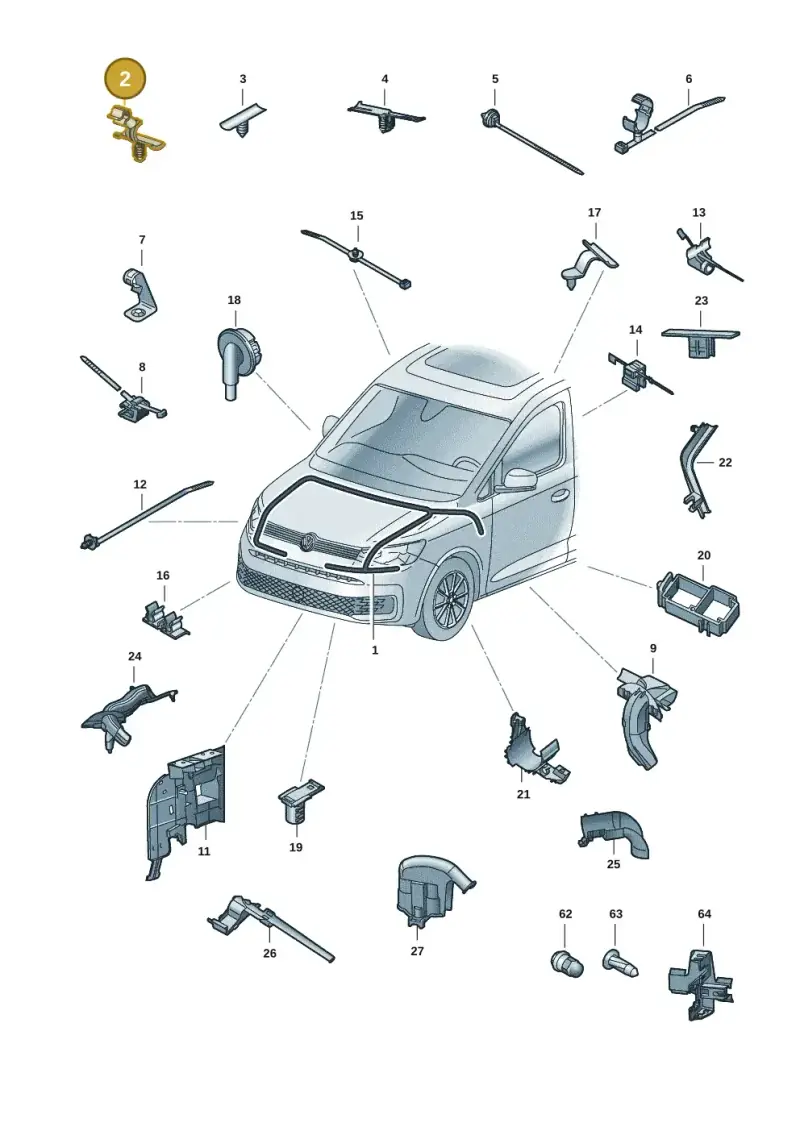 5Q0971848B — Volkswagen Caddy Maxi Kombi (2020-2024) diagram 2ka971081, position 2