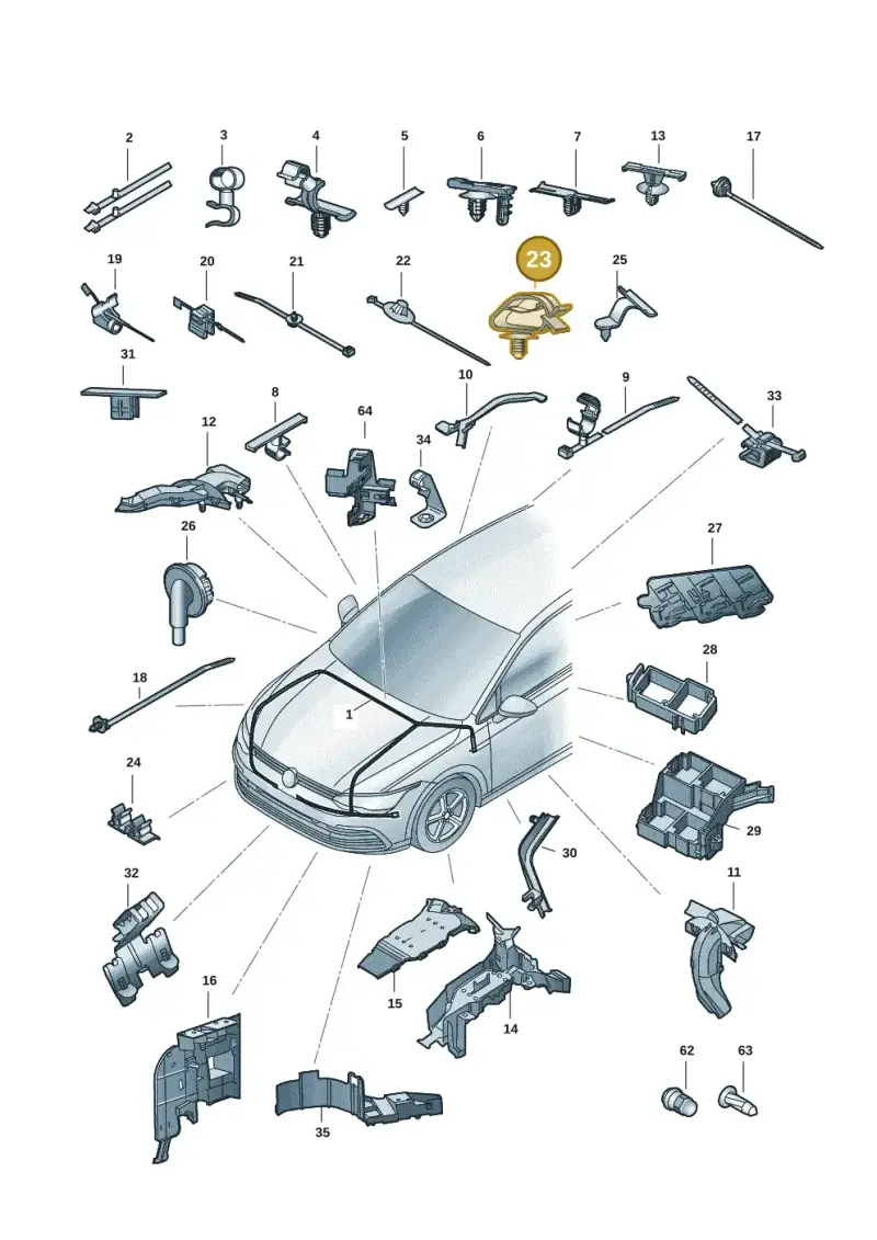 5Q0971848C — Volkswagen Golf 2.0 BlueMotion (2019-2024) diagram 5h0971081, position 23