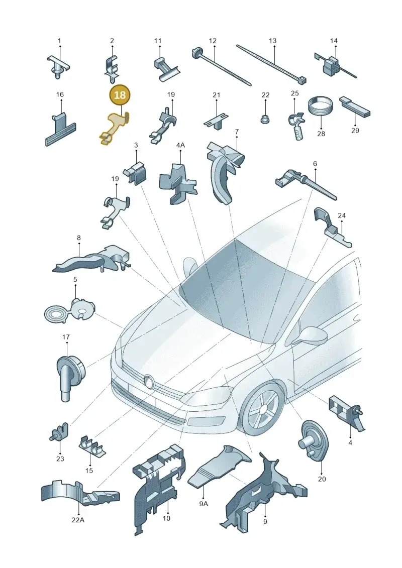 5Q0971848E — Volkswagen Touran (2015-2024) diagram 889971870, position 18