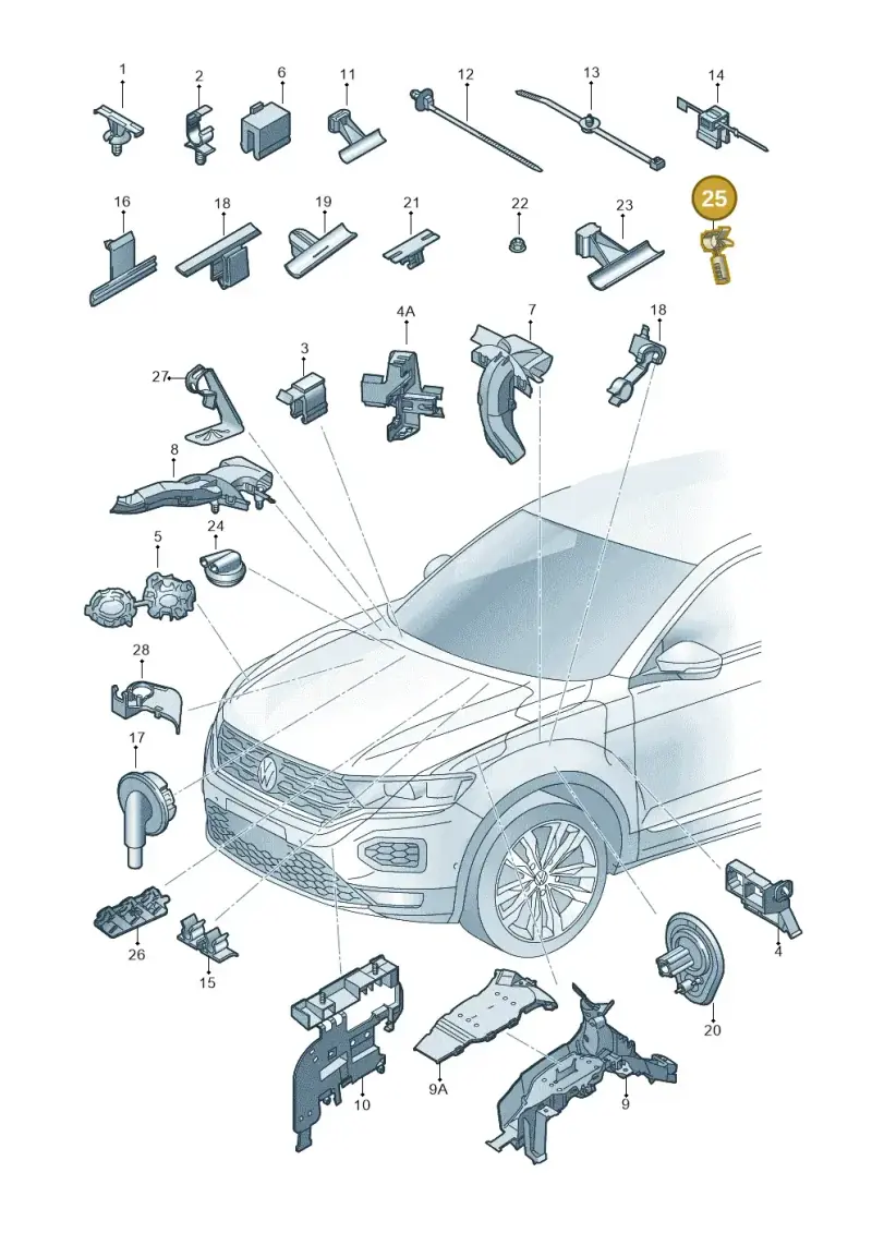 5Q0971848E — Volkswagen T-Roc convertible 1.5 (2019-2024) diagram 813971790, position 25