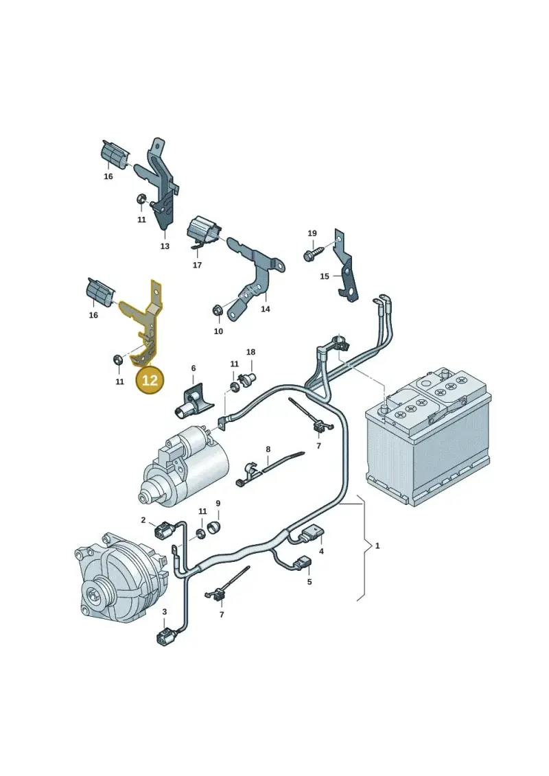 5Q0971858A — Volkswagen Taigo (2021-2024) diagram 2f0971100, position 12