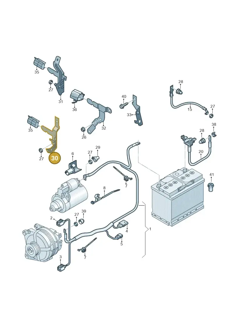 5Q0971858A — Volkswagen T-Cross 1,0 (2018-2024) diagram 587971001, position 30
