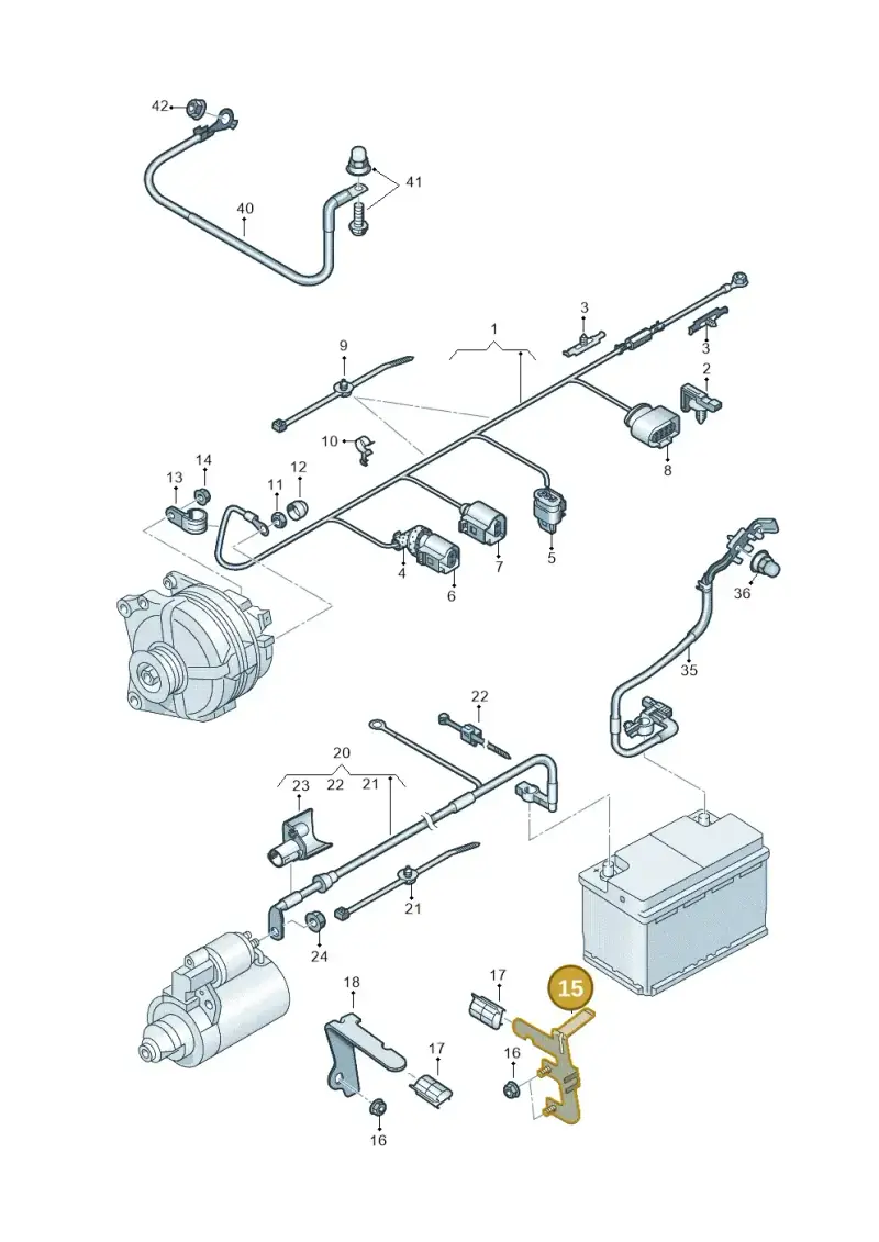 5Q0971858A — Volkswagen T-Roc convertible 1.5 (2019-2024) diagram 813971010, position 15