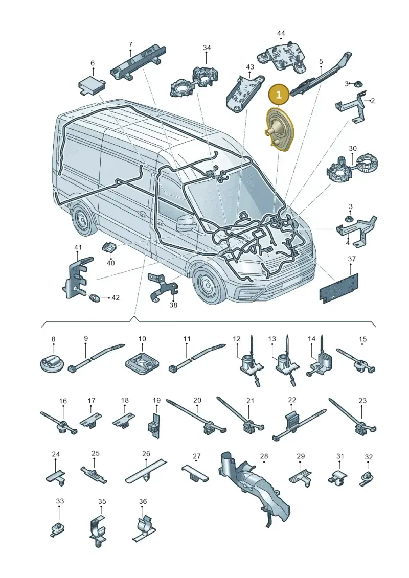 5Q0971915C — Volkswagen E-Crafter 35 (2018-2024) diagram 806971820, position 1