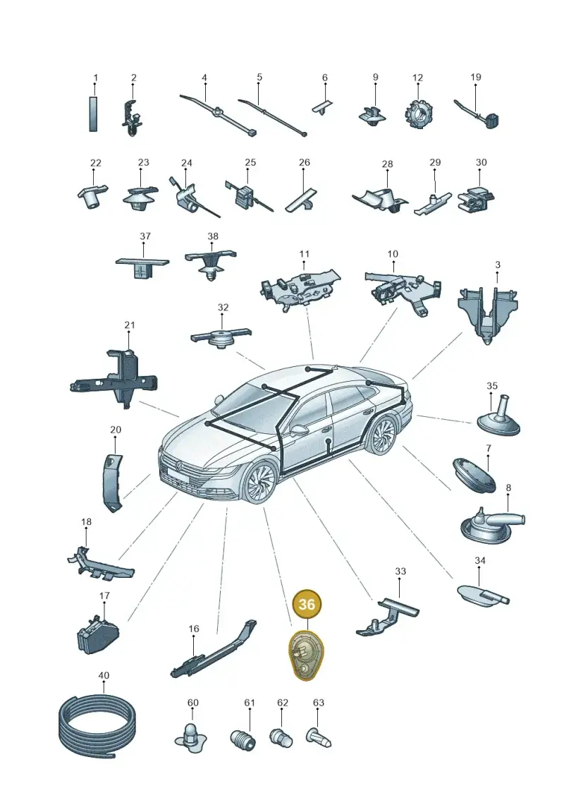 5Q0971915C — Volkswagen Arteon (2017-2023) diagram 828971920, position 36