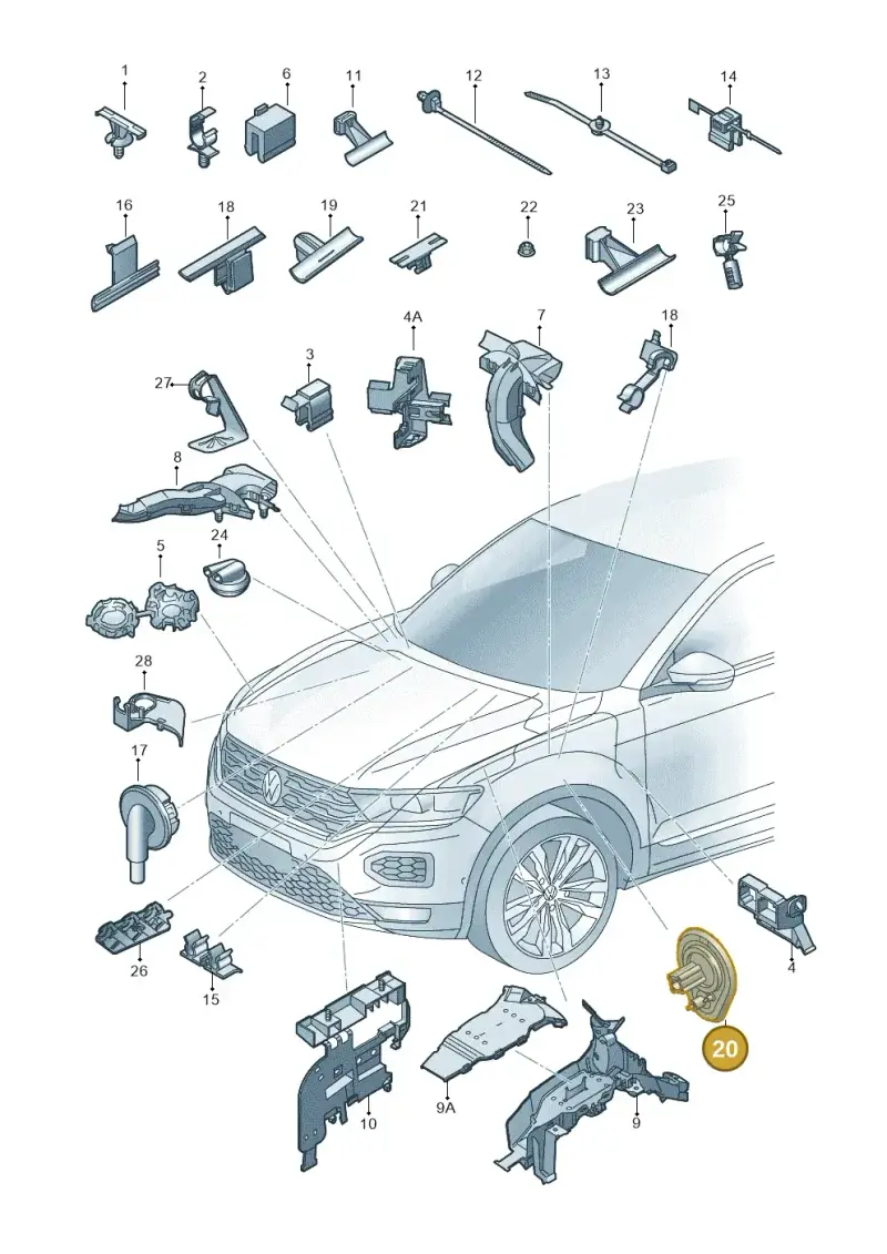 5Q0971915C — Volkswagen T-Roc convertible 1.5 (2019-2024) diagram 813971790, position 20