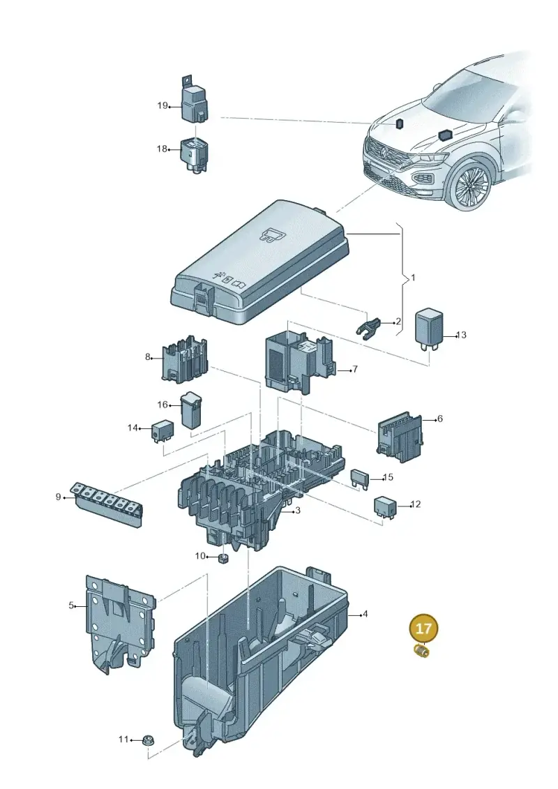 5Q0971990 — Volkswagen T-Roc BlueMotion (2017-2024) diagram 813937100, position 17