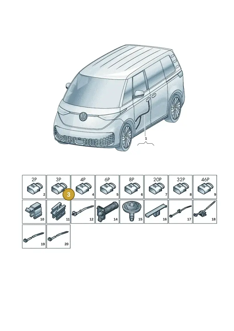 5Q0972703A — Volkswagen ID. Buzz (2022-2025) diagram 15a972300, position 3