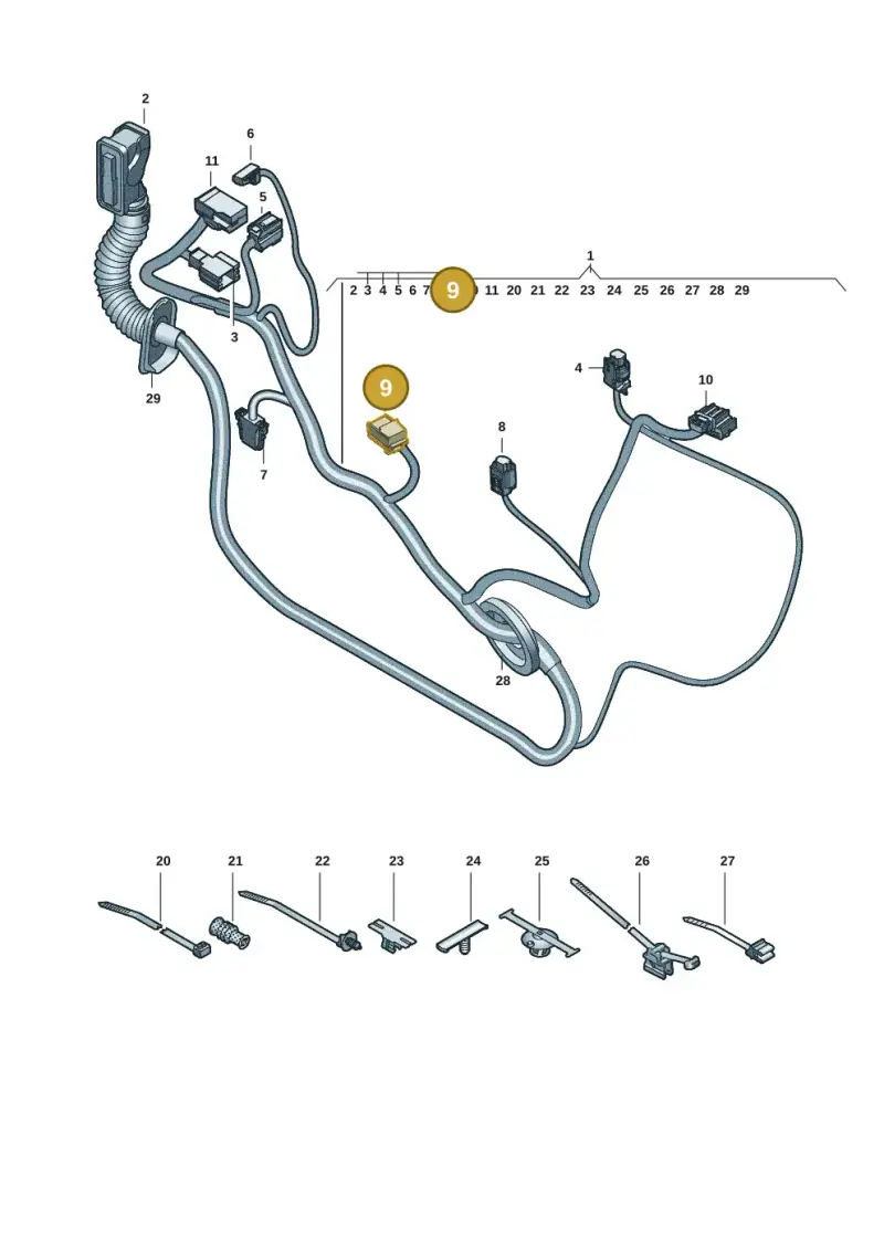 5Q0972703A — Audi A5 Limousine (2024-2025) diagram 8wk972370, position 9