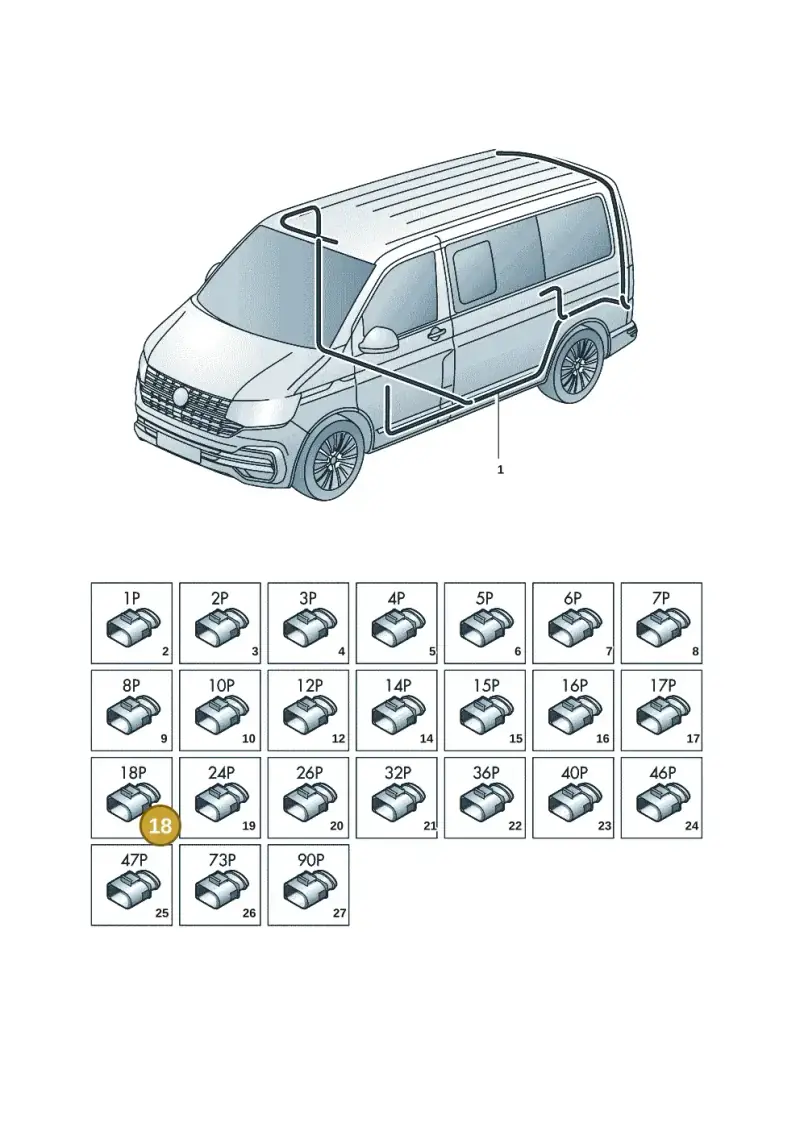 5Q0972718 — Volkswagen Transporter Multivan (2019-2024) diagram 7em971080, position 18