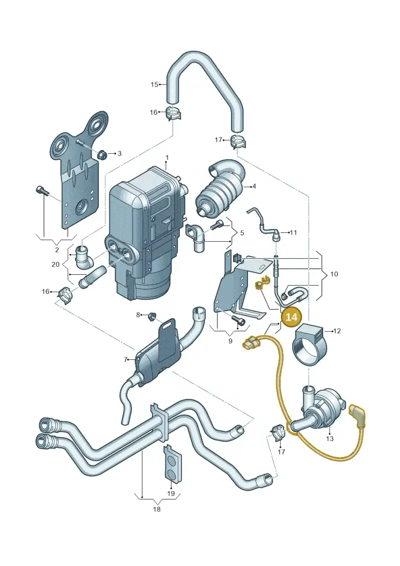 5Q0998027A — Volkswagen Tiguan 2.0 (2023-) diagram 3j0819700, position 14