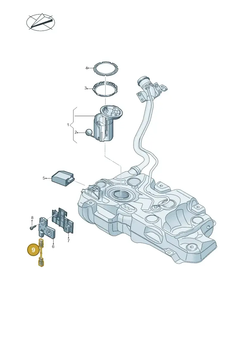 5Q0998411A — Volkswagen Golf 1.4 BlueMotion (2014-2017) diagram 746919310, position 9