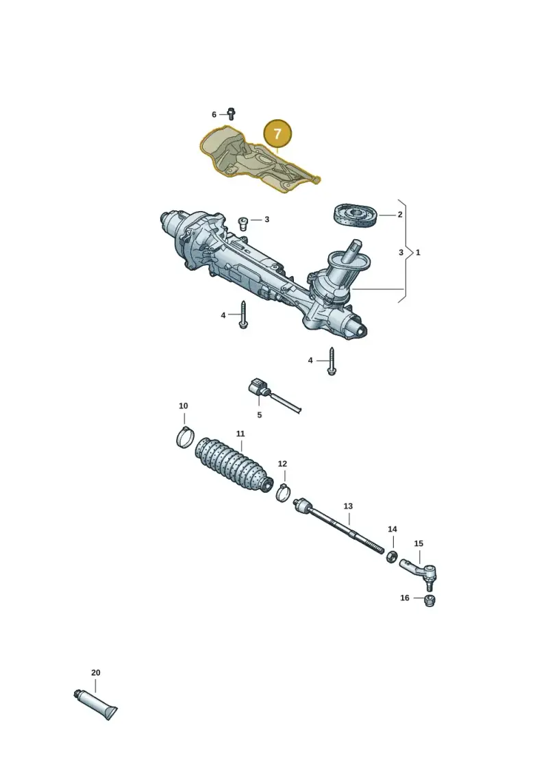 5Q1423981F — Volkswagen Golf 2.0 BlueMotion (2019-2024) diagram 2ka423150, position 7