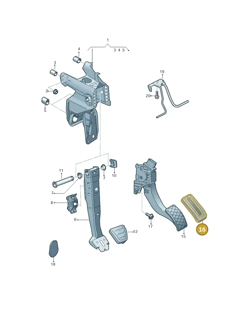 5Q1721647A — Volkswagen Golf 2.0 BlueMotion (2019-2024) diagram 884721600, position 16