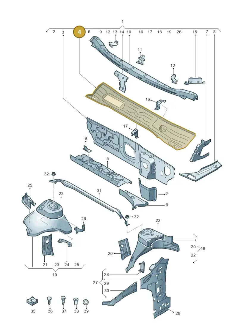 5Q1805265 — Skoda Superb Combi (2015-2024) diagram 851805050, position 4
