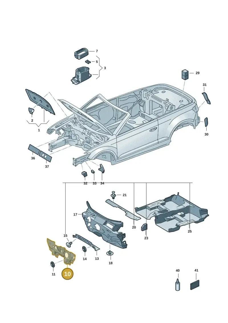 5Q1863353M — Volkswagen T-Roc convertible 1.5 (2019-2024) diagram 2gk863200, position 10