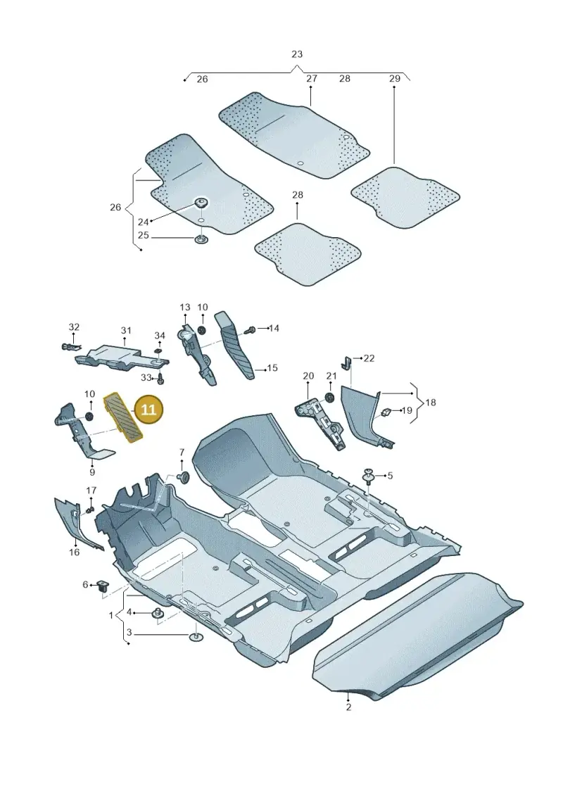 5Q1864551 — Volkswagen Golf 1.4 BlueMotion (2014-2017) diagram 746863000, position 11