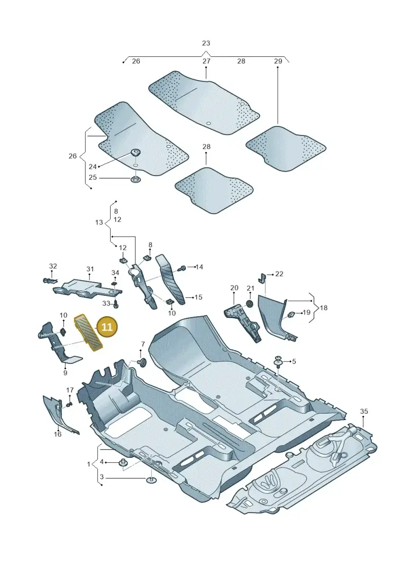 5Q1864551 — Volkswagen Passat saloon (2014-2024) diagram 780863000, position 11