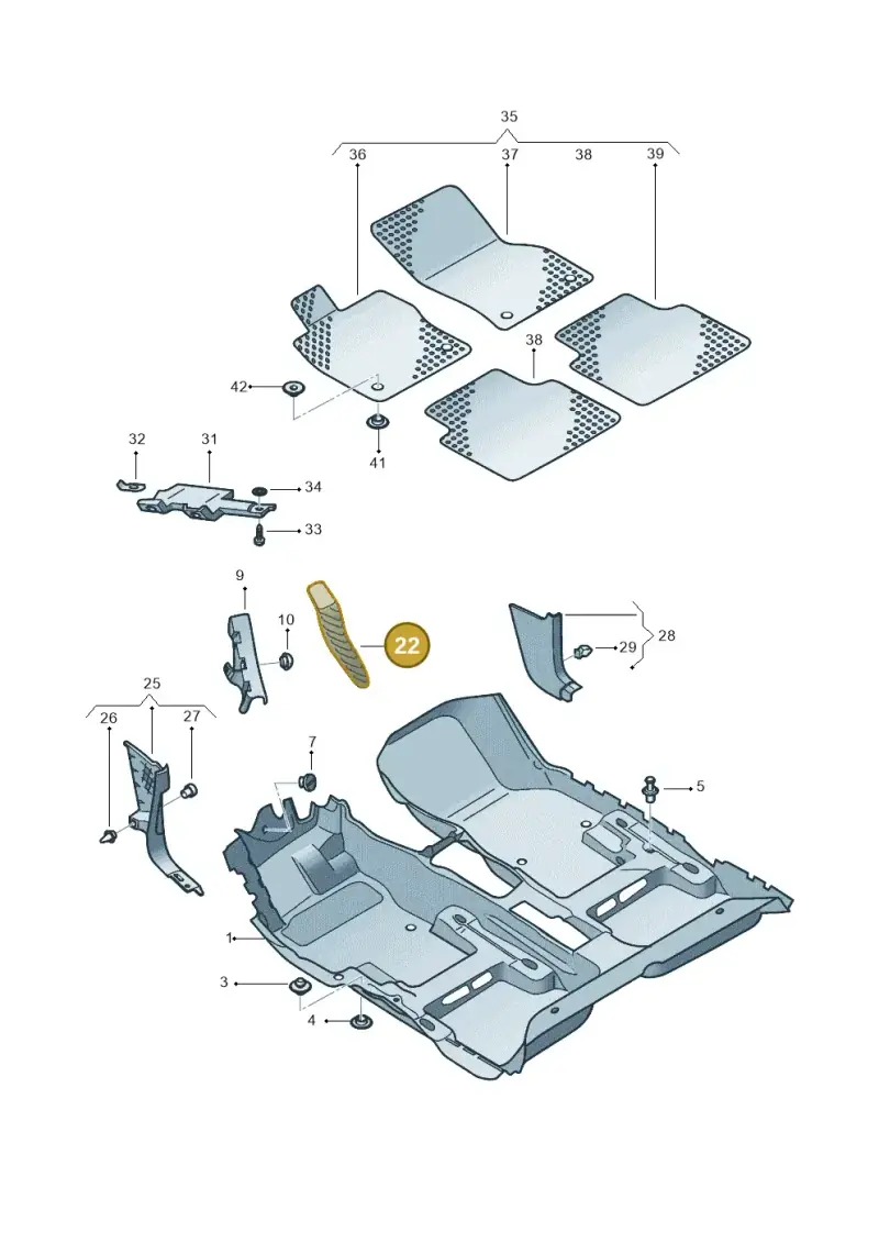 5Q1864551 — Volkswagen Golf 1.6 (2015-2019) diagram 867863000, position 22