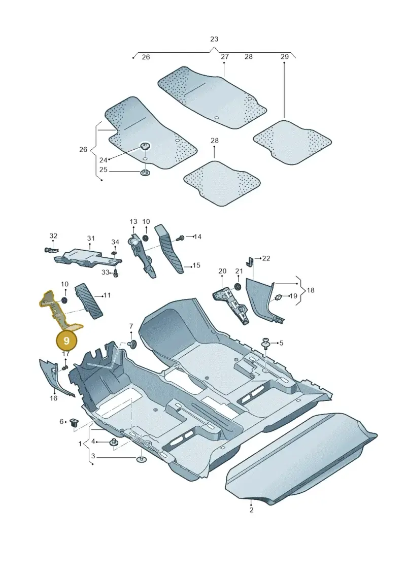 5Q1864775A — Volkswagen Golf 2.0 (2016-2020) diagram 746863000, position 9