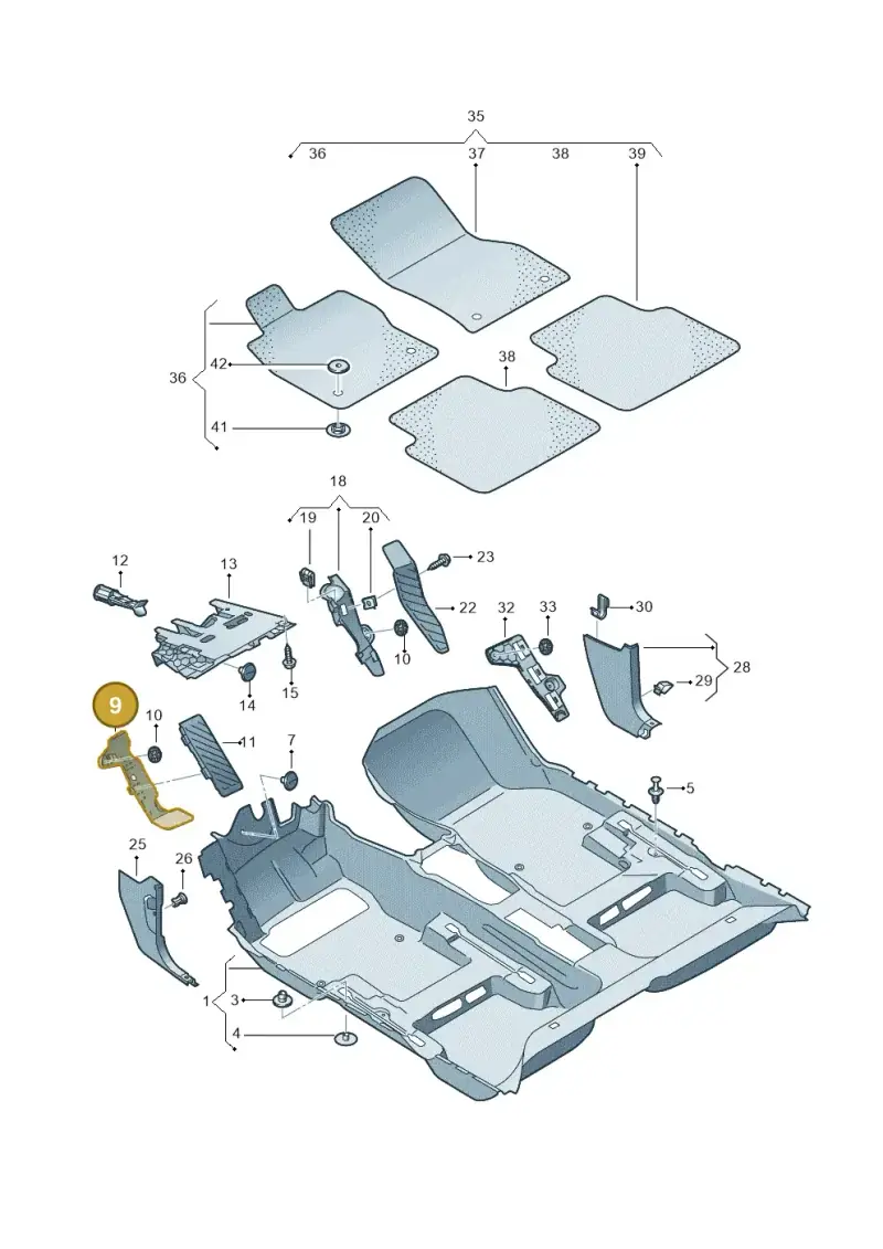 5Q1864775A — Volkswagen Arteon (2017-2023) diagram 828863000, position 9