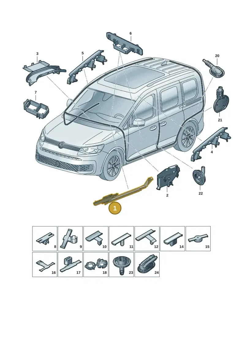 5Q1971615A — Volkswagen Caddy Maxi Kombi (2020-2024) diagram 2ka971091, position 1