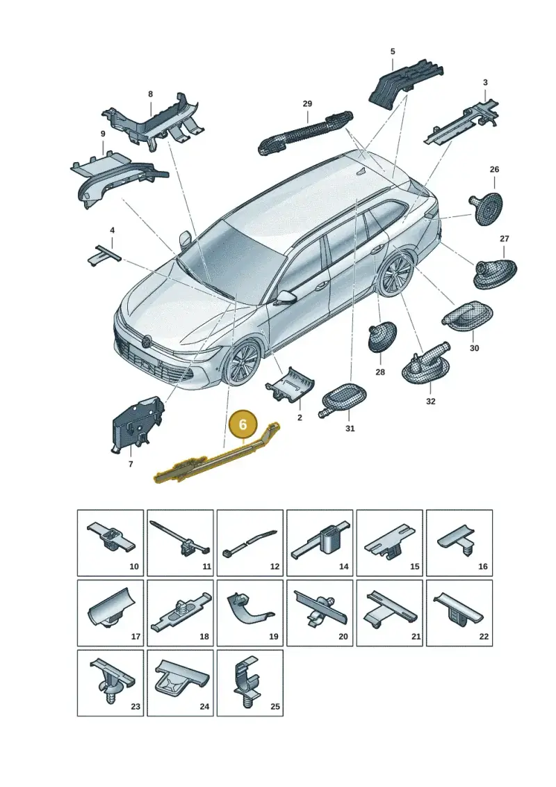 5Q1971615A — Volkswagen Passat estate (2023-) diagram 3j0972001, position 6