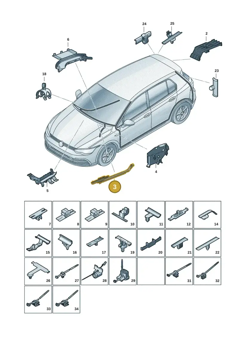 5Q1971615A — Volkswagen Golf 2.0 BlueMotion (2019-2024) diagram 5h0971091, position 3